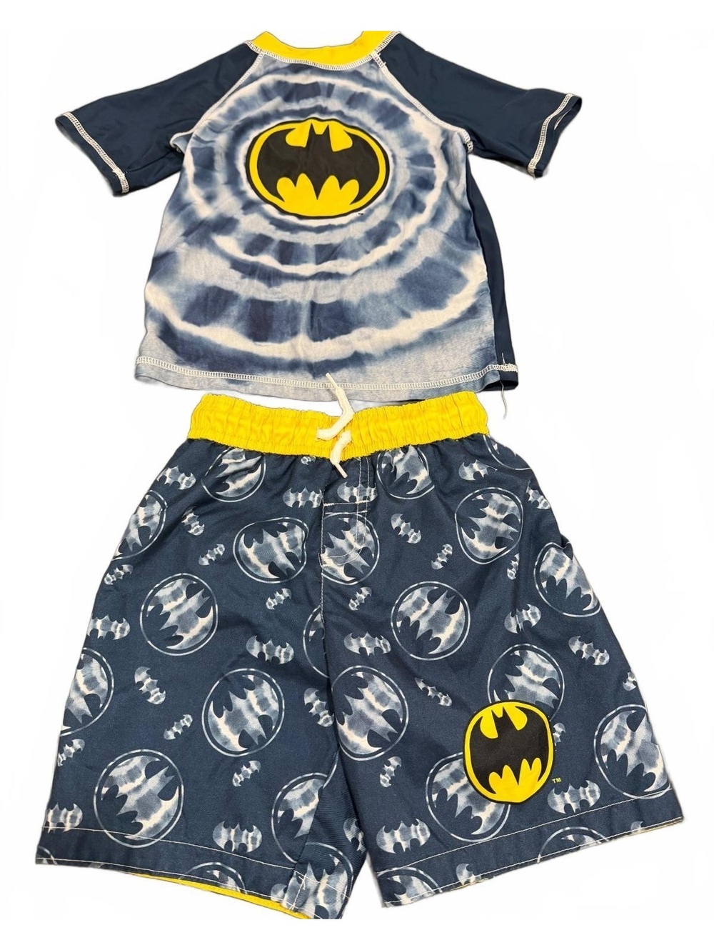 Batman Boys 4T Swim Set Rash Guard and Swim Shorts